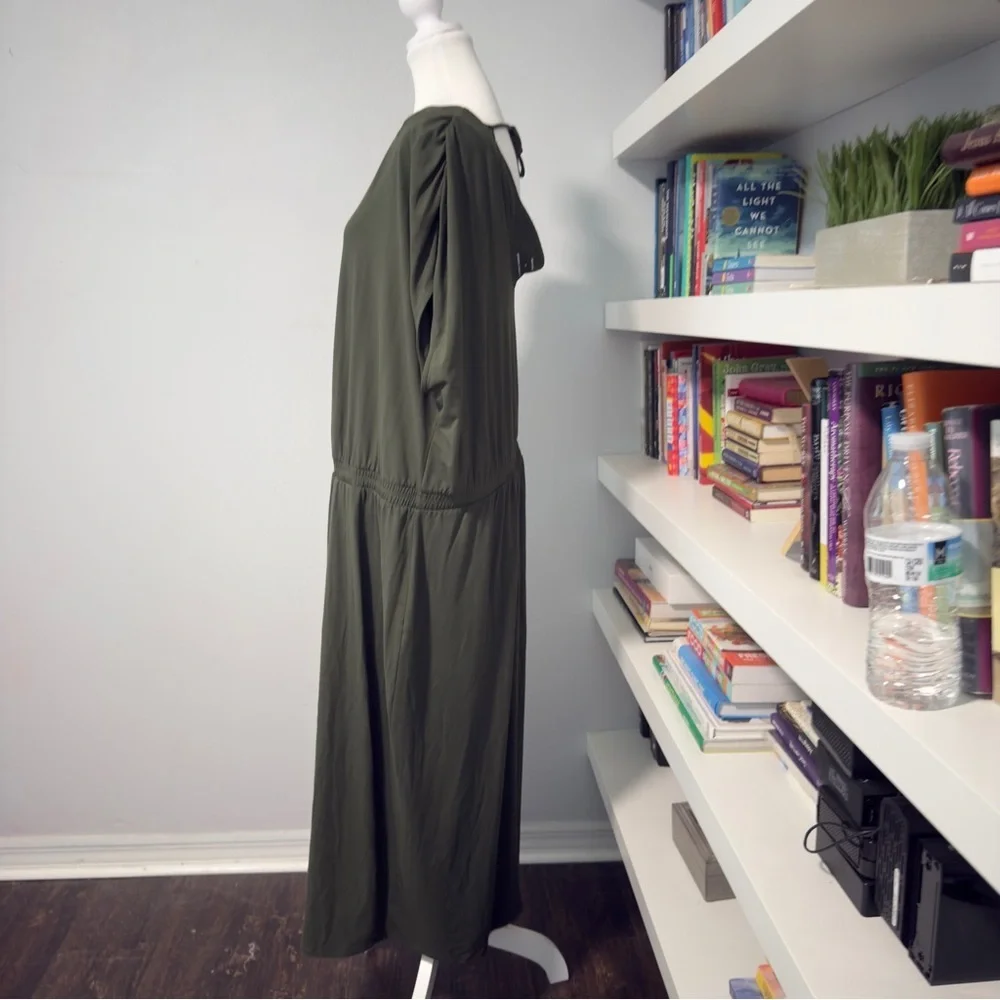 Universal Standard Olive Green Casual Dolman Sleeve Dress - Picture 3 of 11